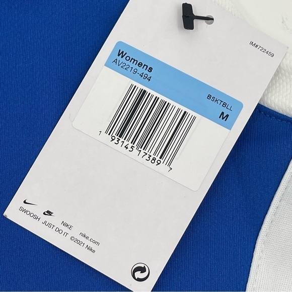 Nike Women's Size Medium White Blue  Elite Basketball Jersey AV2219-494 NWT - Picture 7 of 8